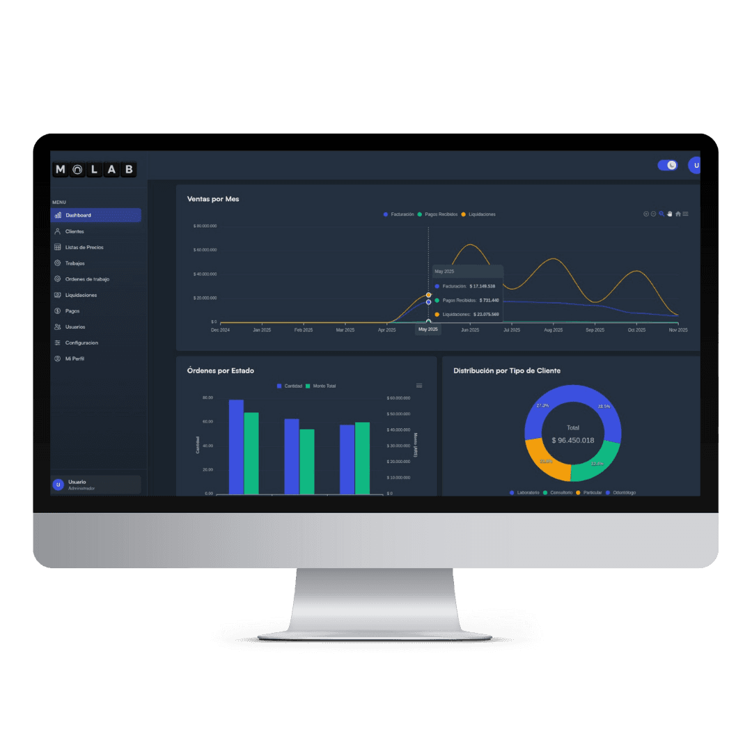 Ilustración de Molab.app - Plataforma de gestión para laboratorios dentales